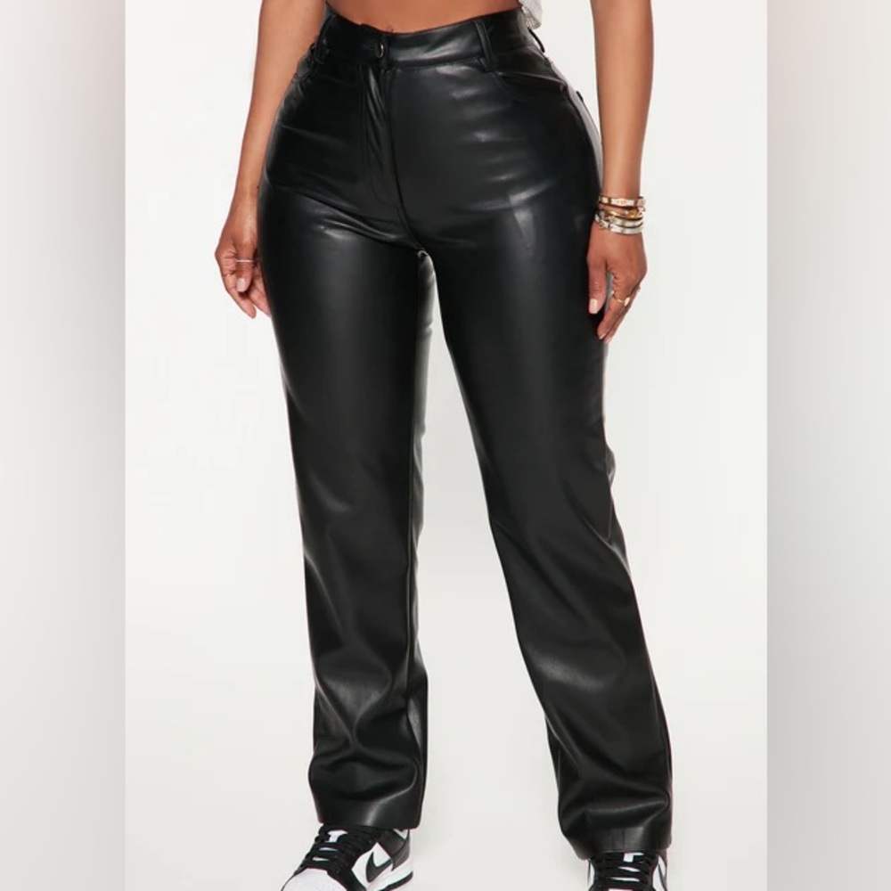 Black Faux Leather Pants